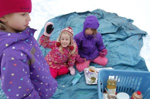 Assembling the maple popcorn.