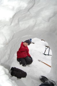 From inside the quinzhee.